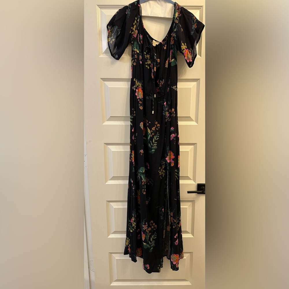 Floral Maxi Dress with Puff Sleeves